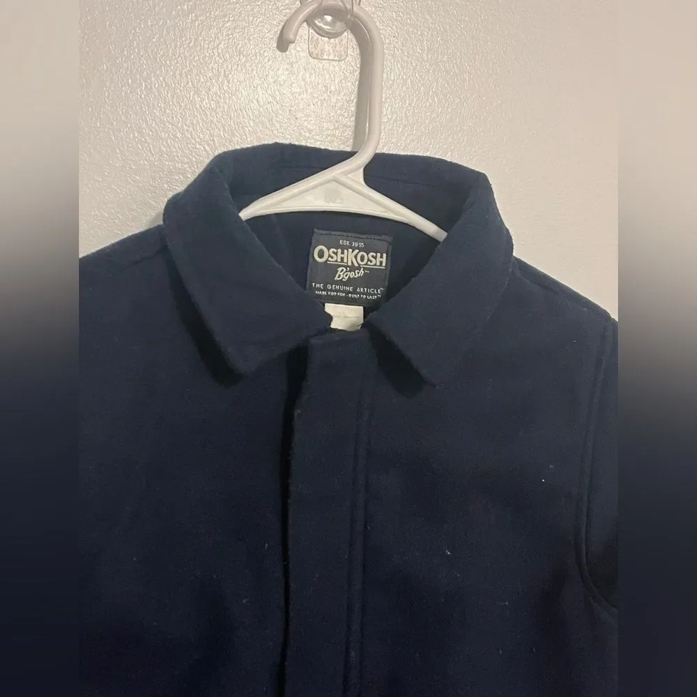 Oshkosh B’gosh boy Navy Blue Coat Cold Jacket Sz 8 (M)